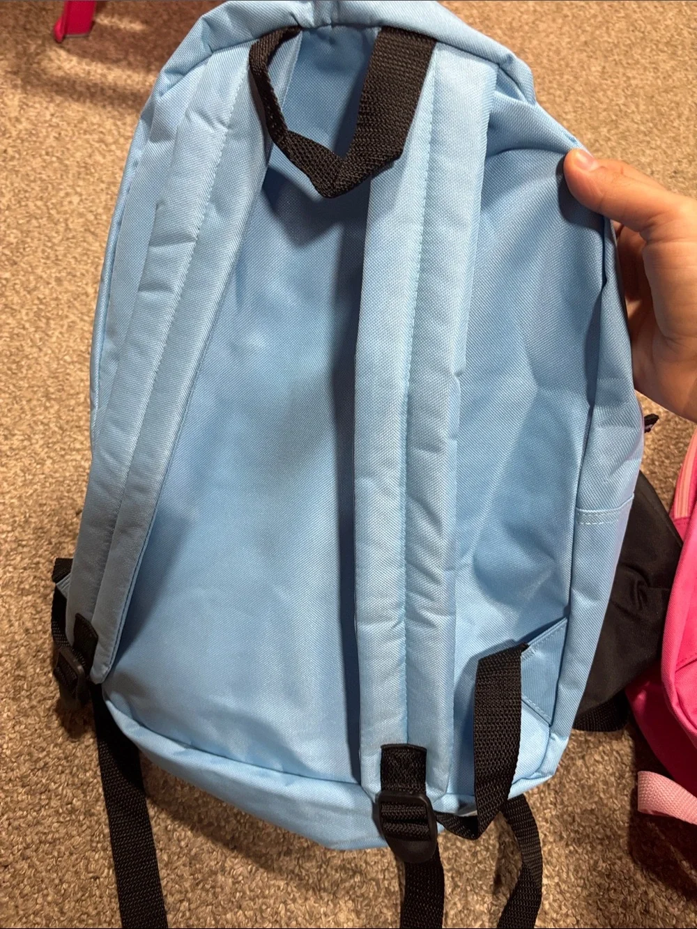 3 Classic Pink and black and blue Backpack - Lightweight Casual Daypack